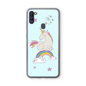CaseCompany Regenboog eenhoorn: Samsung Galaxy A11 Transparant Hoesje