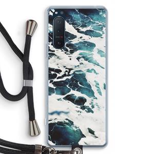 CaseCompany Golven: Sony Xperia 5 II Transparant Hoesje met koord