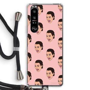 CaseCompany Ugly Cry Call: Sony Xperia 1 III Transparant Hoesje met koord