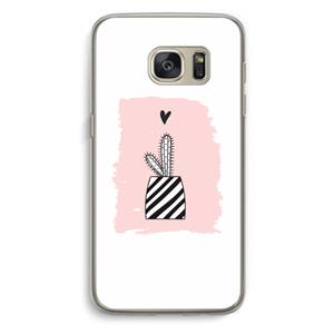 CaseCompany Zwart-wit cactus: Samsung Galaxy S7 Transparant Hoesje