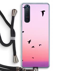 CaseCompany Fly away: Sony Xperia 5 II Transparant Hoesje met koord