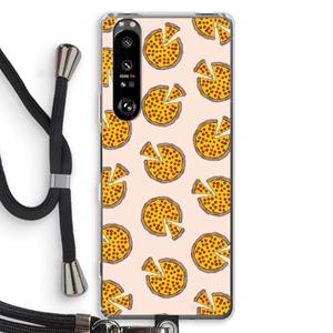 CaseCompany You Had Me At Pizza: Sony Xperia 1 III Transparant Hoesje met koord