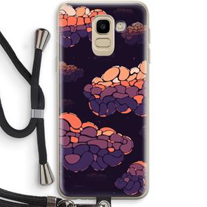 CaseCompany Patroon Wolken: Samsung Galaxy J6 (2018) Transparant Hoesje met koord