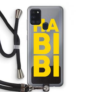 CaseCompany Habibi Blue: Samsung Galaxy A21s Transparant Hoesje met koord