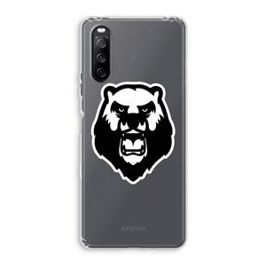 CaseCompany Angry Bear (white): Sony Xperia 10 III Transparant Hoesje