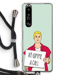CaseCompany Gimme a call: Sony Xperia 1 III Transparant Hoesje met koord