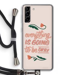 CaseCompany Optimistic flower girl: Samsung Galaxy S21 Plus Transparant Hoesje met koord
