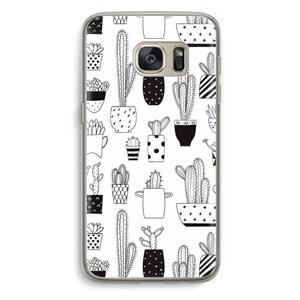 CaseCompany Cactusmotief: Samsung Galaxy S7 Transparant Hoesje