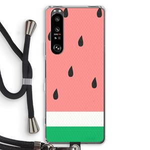 CaseCompany Watermeloen: Sony Xperia 1 III Transparant Hoesje met koord