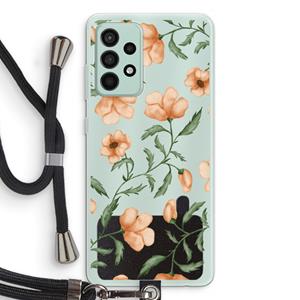 CaseCompany Peachy flowers: Samsung Galaxy A52s 5G Transparant Hoesje met koord