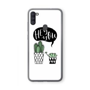 CaseCompany Hey you cactus: Samsung Galaxy A11 Transparant Hoesje