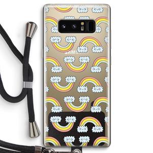 CaseCompany Regenboog: Samsung Galaxy Note 8 Transparant Hoesje met koord