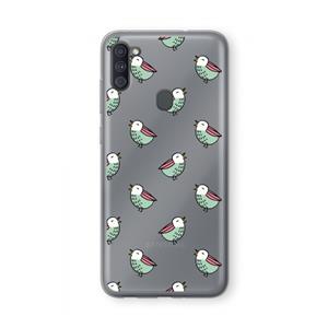 CaseCompany Vogeltjes: Samsung Galaxy A11 Transparant Hoesje