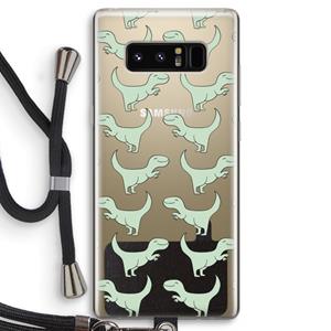 CaseCompany Dinos: Samsung Galaxy Note 8 Transparant Hoesje met koord