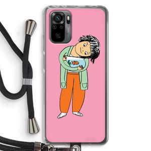 CaseCompany Visknuffel: Xiaomi Redmi Note 10 Pro Transparant Hoesje met koord