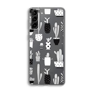CaseCompany Cactusmotief: Samsung Galaxy S21 Plus Transparant Hoesje