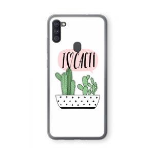 CaseCompany I love cacti: Samsung Galaxy A11 Transparant Hoesje