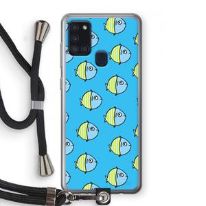 CaseCompany Visjes: Samsung Galaxy A21s Transparant Hoesje met koord