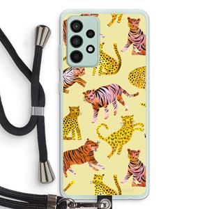CaseCompany Cute Tigers and Leopards: Samsung Galaxy A52s 5G Transparant Hoesje met koord