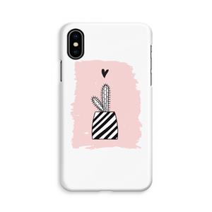 CaseCompany Zwart-wit cactus: iPhone X Volledig Geprint Hoesje