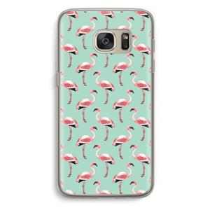 CaseCompany Flamingoprint groen: Samsung Galaxy S7 Transparant Hoesje