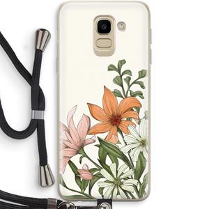 CaseCompany Floral bouquet: Samsung Galaxy J6 (2018) Transparant Hoesje met koord