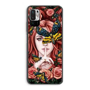 CaseCompany Lady Moth: Xiaomi Redmi Note 10 5G Transparant Hoesje