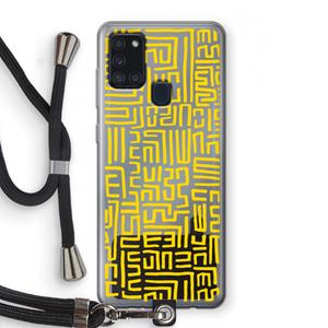 CaseCompany Majorelle Blue Print: Samsung Galaxy A21s Transparant Hoesje met koord