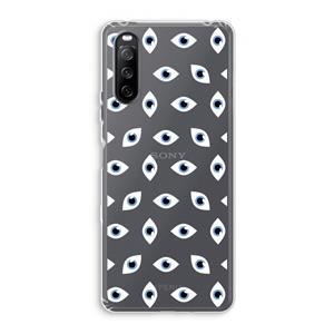 CaseCompany Eyes pattern: Sony Xperia 10 III Transparant Hoesje