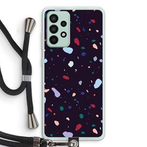 CaseCompany Dark Rounded Terrazzo: Samsung Galaxy A52s 5G Transparant Hoesje met koord
