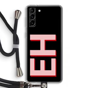 CaseCompany Monogram: Samsung Galaxy S21 Plus Transparant Hoesje met koord