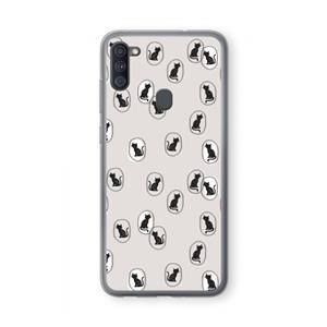 CaseCompany Miauw: Samsung Galaxy A11 Transparant Hoesje