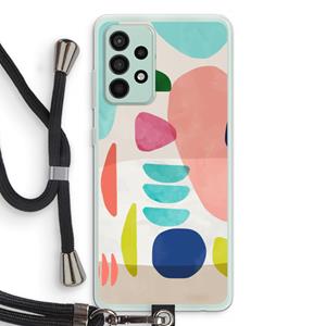 CaseCompany Bold Rounded Shapes: Samsung Galaxy A52s 5G Transparant Hoesje met koord