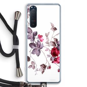CaseCompany Mooie bloemen: Sony Xperia 5 II Transparant Hoesje met koord