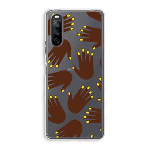 CaseCompany Hands dark: Sony Xperia 10 III Transparant Hoesje