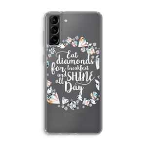 CaseCompany Diamonds: Samsung Galaxy S21 Plus Transparant Hoesje