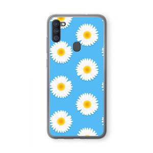 CaseCompany Margrietjes: Samsung Galaxy A11 Transparant Hoesje