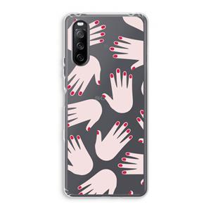 CaseCompany Hands pink: Sony Xperia 10 III Transparant Hoesje