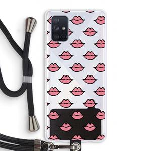 CaseCompany Lipjes: Samsung Galaxy A71 Transparant Hoesje met koord