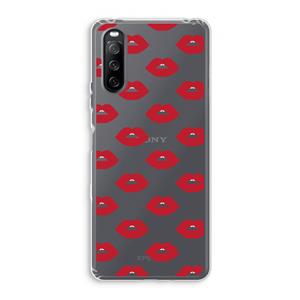 CaseCompany Lips: Sony Xperia 10 III Transparant Hoesje