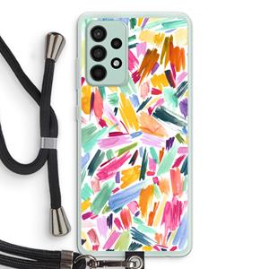 CaseCompany Watercolor Brushstrokes: Samsung Galaxy A52s 5G Transparant Hoesje met koord