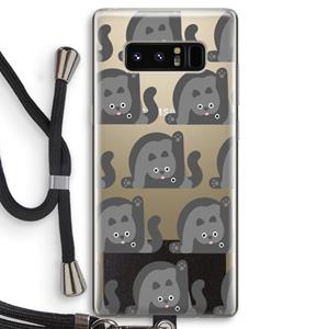 CaseCompany Cats: Samsung Galaxy Note 8 Transparant Hoesje met koord