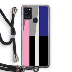 CaseCompany Gestalte 4: Samsung Galaxy A21s Transparant Hoesje met koord