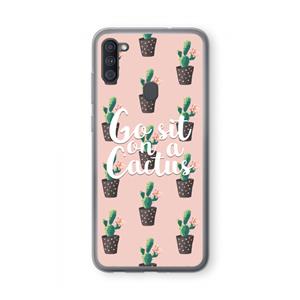 CaseCompany Cactus quote: Samsung Galaxy A11 Transparant Hoesje