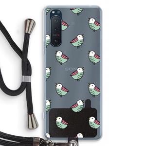 CaseCompany Vogeltjes: Sony Xperia 5 II Transparant Hoesje met koord