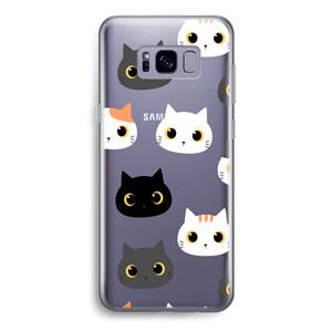 CaseCompany Katten: Samsung Galaxy S8 Transparant Hoesje