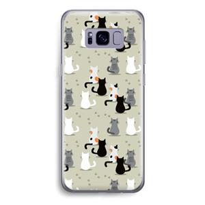 CaseCompany Katten: Samsung Galaxy S8 Transparant Hoesje