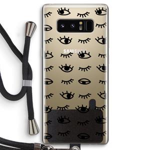 CaseCompany Eye pattern #2: Samsung Galaxy Note 8 Transparant Hoesje met koord