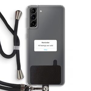CaseCompany Reminder: Samsung Galaxy S21 Plus Transparant Hoesje met koord