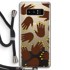 CaseCompany Hands dark: Samsung Galaxy Note 8 Transparant Hoesje met koord